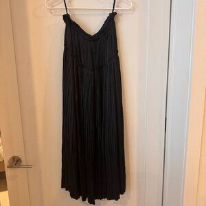 ULLA JOHNSON Malia pleated satin midi skirt